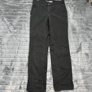 Carhartt Loose Fit Canvas Work Pants Black BN2080-W Womens 8 Tall Long Utility